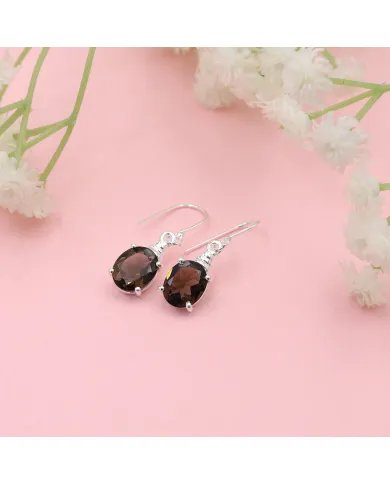 Smoky Quartz Earrings - Sterling Silver Earrings Handmade Dangle Earrings Hook Earrings Silver Jewelry