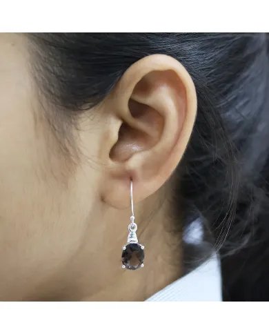 Smoky Quartz Earrings - Sterling Silver Earrings Handmade Dangle Earrings Hook Earrings Silver Jewelry